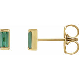 Channel Set Baguette Tourmaline stud earring-The Diamond Setter