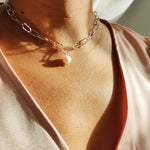 Paper Chain Necklace with Baroque Pearl-The Diamond Setter