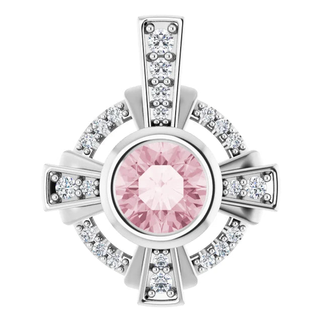 Cluster sapphire and diamond pendant-The Diamond Setter