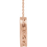 Engravable Scroll Disc Necklace-The Diamond Setter