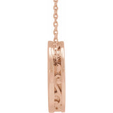 Engravable Scroll Disc Necklace-The Diamond Setter