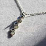 Silver Necklace with Sapphire Gemstones Effervescence Style-The Diamond Setter