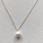 Dainty Pendant with Single Baroque Pearl Drop-The Diamond Setter
