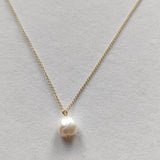 Dainty Pendant with Single Baroque Pearl Drop-The Diamond Setter