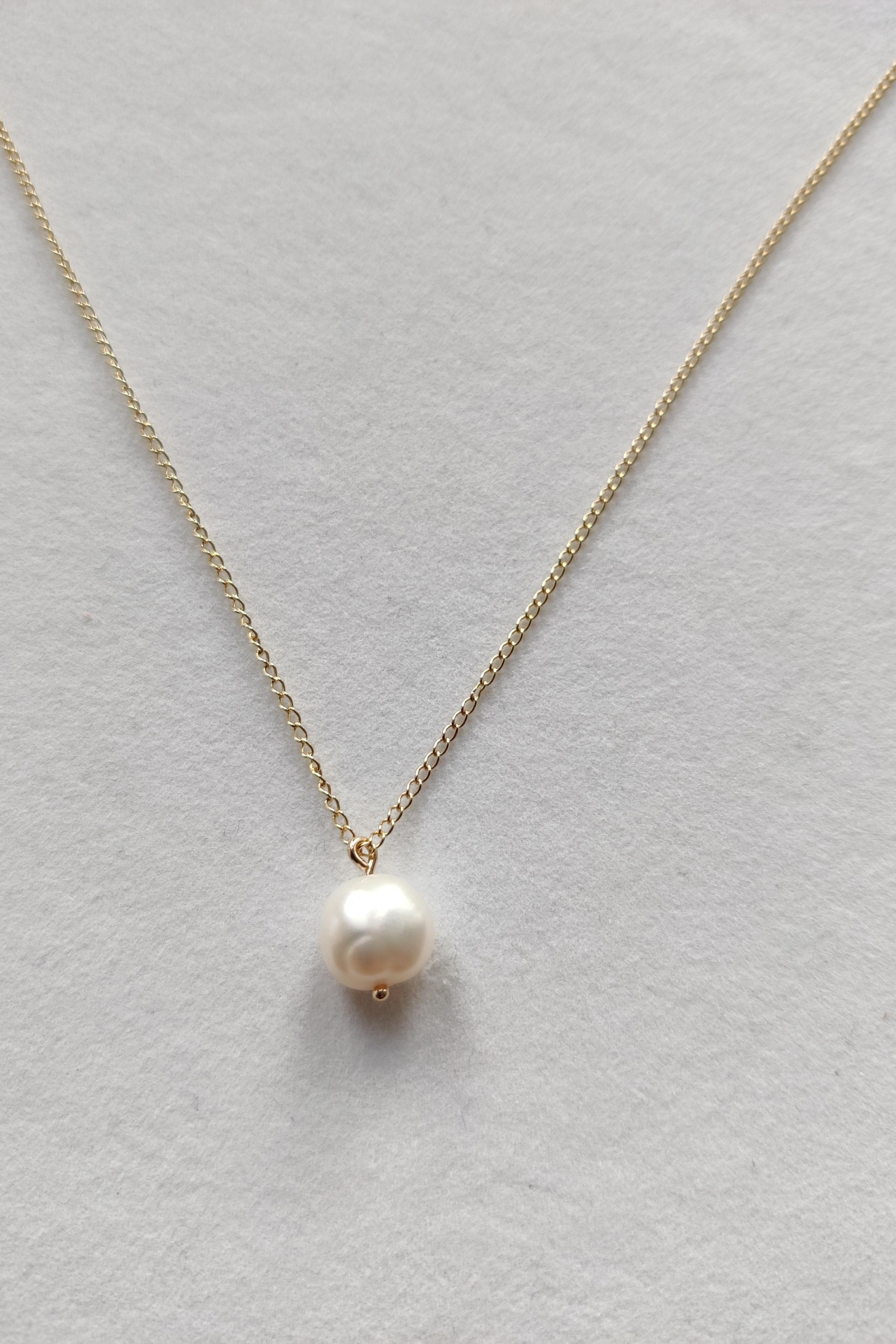 Dainty Pendant with Single Baroque Pearl Drop-The Diamond Setter