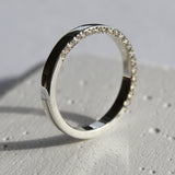 9 carat Gold Band with White Diamonds in Pave Setting-The Diamond Setter