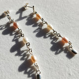 Long Dangling Earrings with Freshwater Pearls-The Diamond Setter