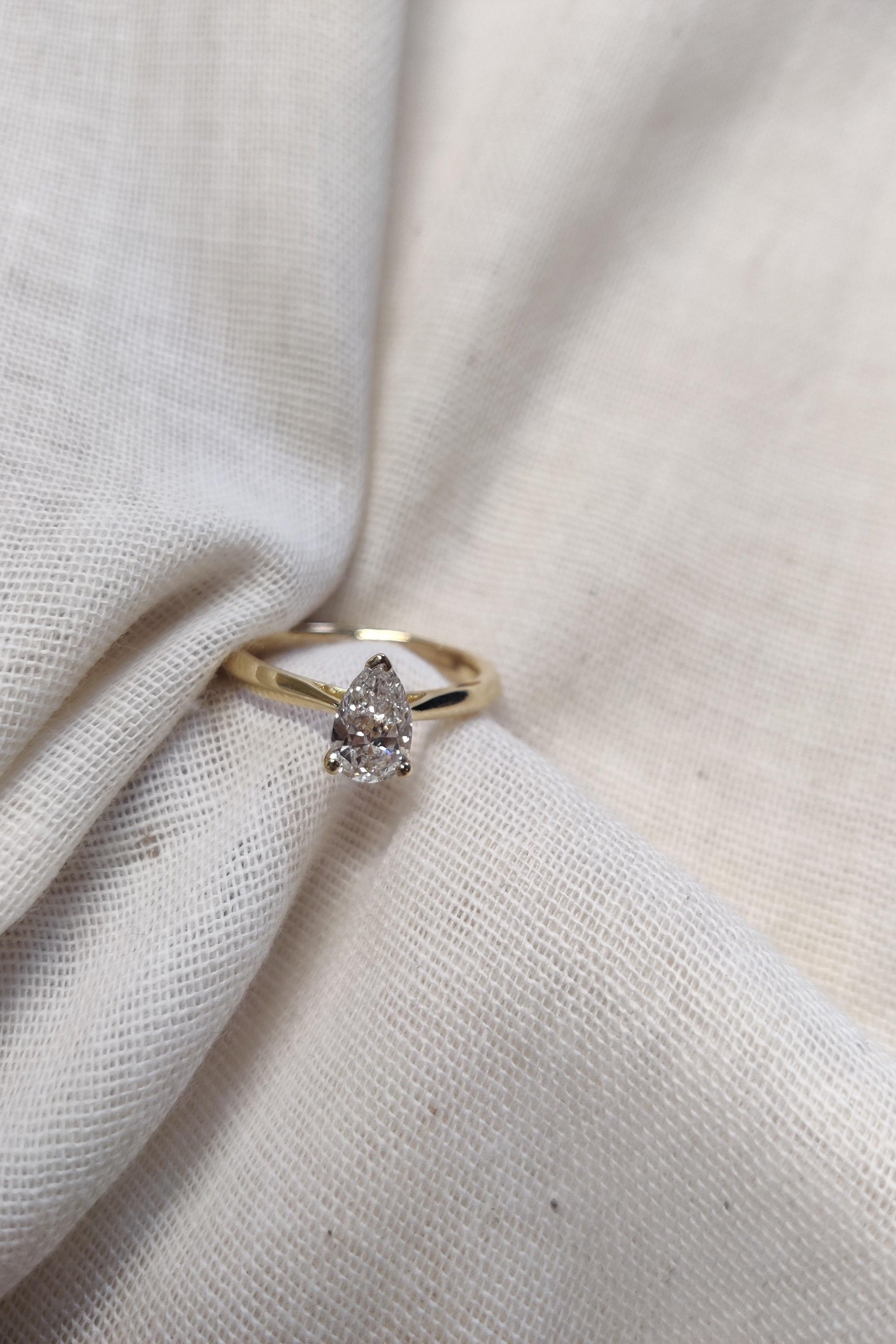 Pear Shape Solitaire Engagement Ring-The Diamond Setter