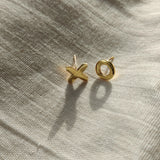 XO Gold Stud Earrings-The Diamond Setter