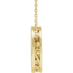 Engravable Scroll Disc Necklace-The Diamond Setter