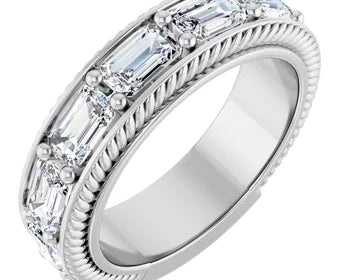 modern emerald cut eternity ring