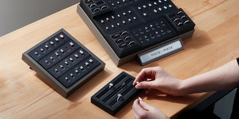 a person selecting engagement ring styles