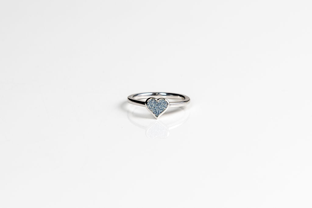 Perfect heart ring with crystallised osmium-The Diamond Setter