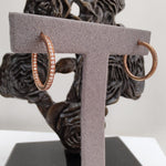 18ct Rose Gold In and Out Diamond Hoops-The Diamond Setter