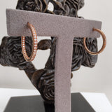18ct Rose Gold In and Out Diamond Hoops-The Diamond Setter