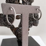 18ct White Gold In and Out Diamond Hoops-The Diamond Setter