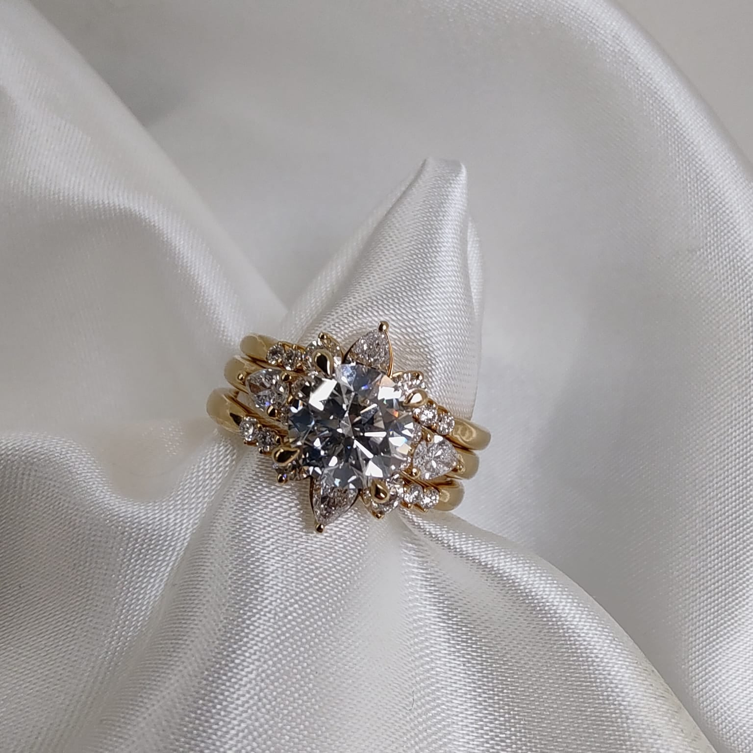 18ct Yellow Gold Stacking Ring Set-The Diamond Setter