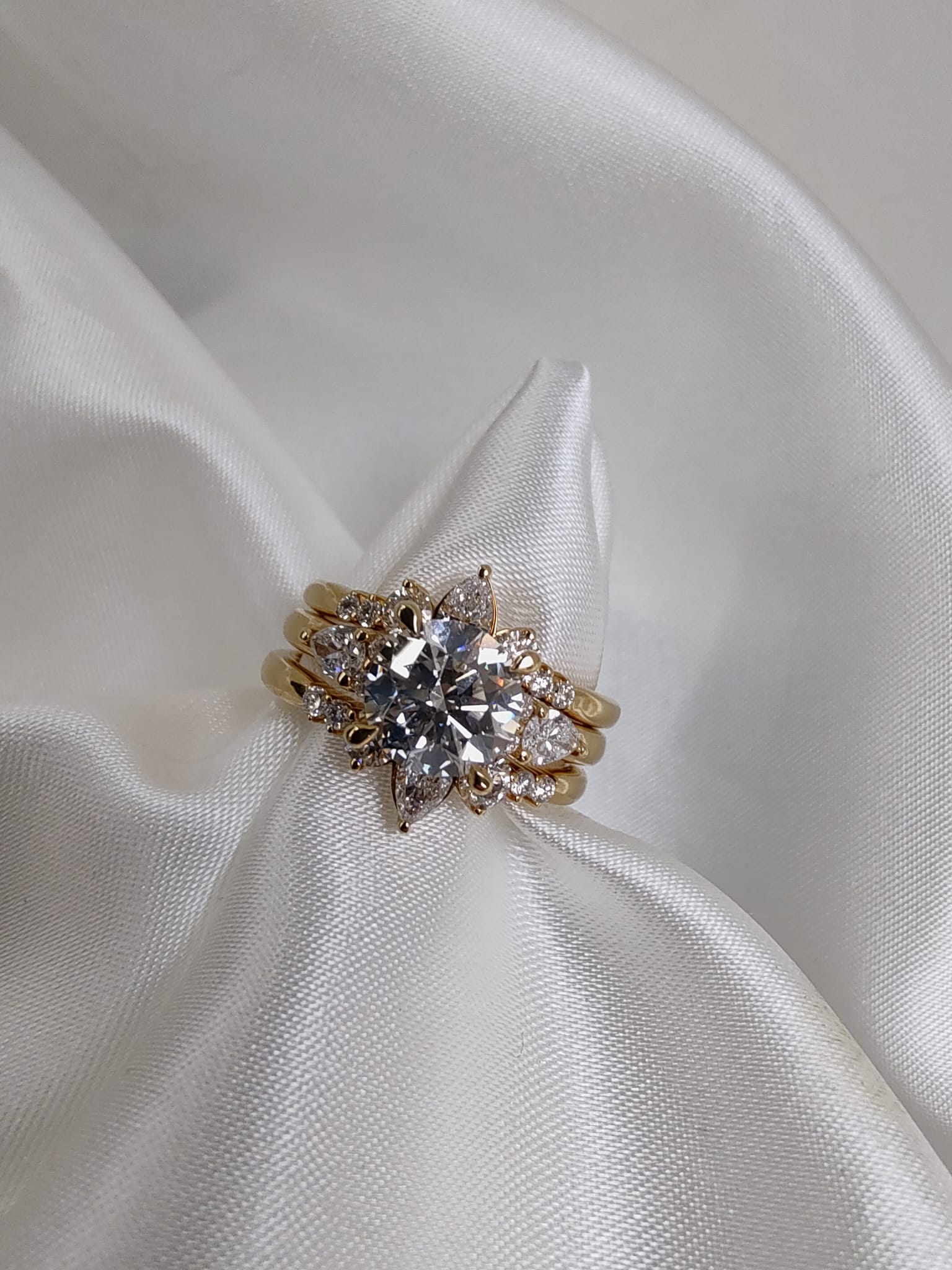 18ct Yellow Gold Stacking Ring Set-The Diamond Setter