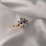 18ct Yellow Gold Oval Solitaire Engagement Ring with Diamond-Set Claws-The Diamond Setter