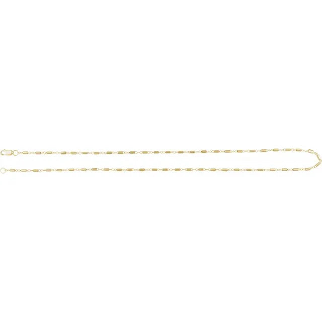 Solid gold 1.7 mm Satellite Bar Cable 18" Chain-The Diamond Setter