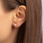 Stud Earrings Cute Little Heart-The Diamond Setter