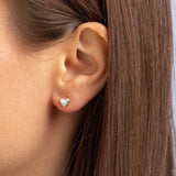 Stud Earrings Cute Little Heart-The Diamond Setter