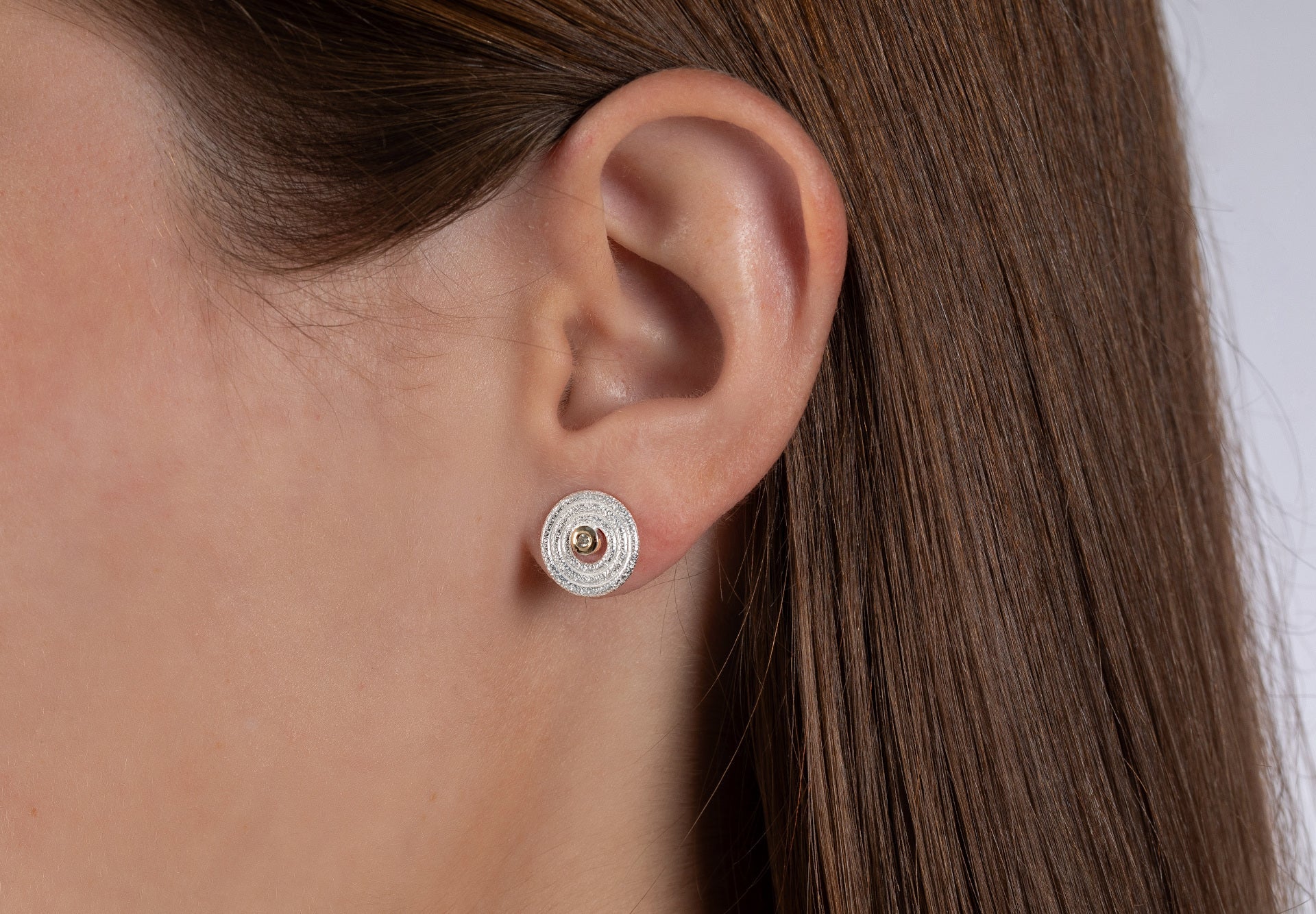 Stud Earrings Round Romantic-The Diamond Setter