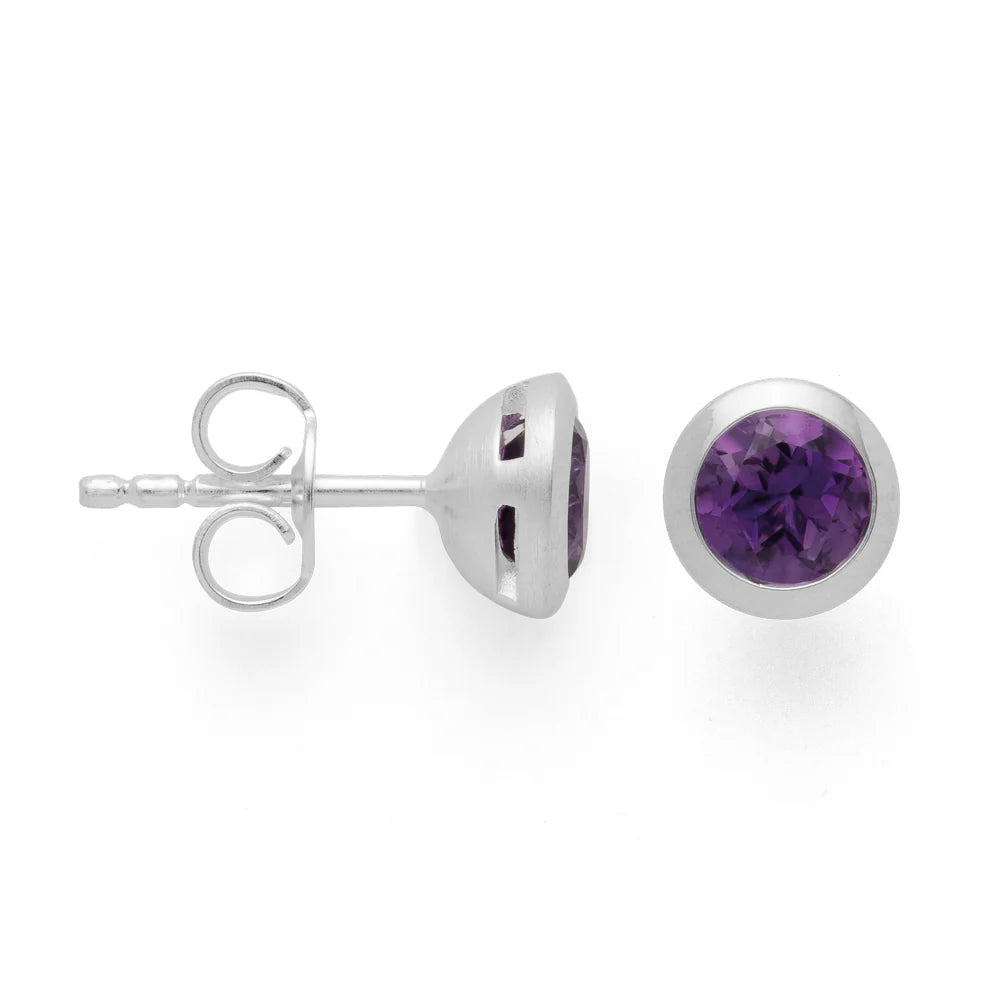 Purple Glow Stud Earrings-The Diamond Setter
