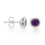 Purple Glow Stud Earrings-The Diamond Setter
