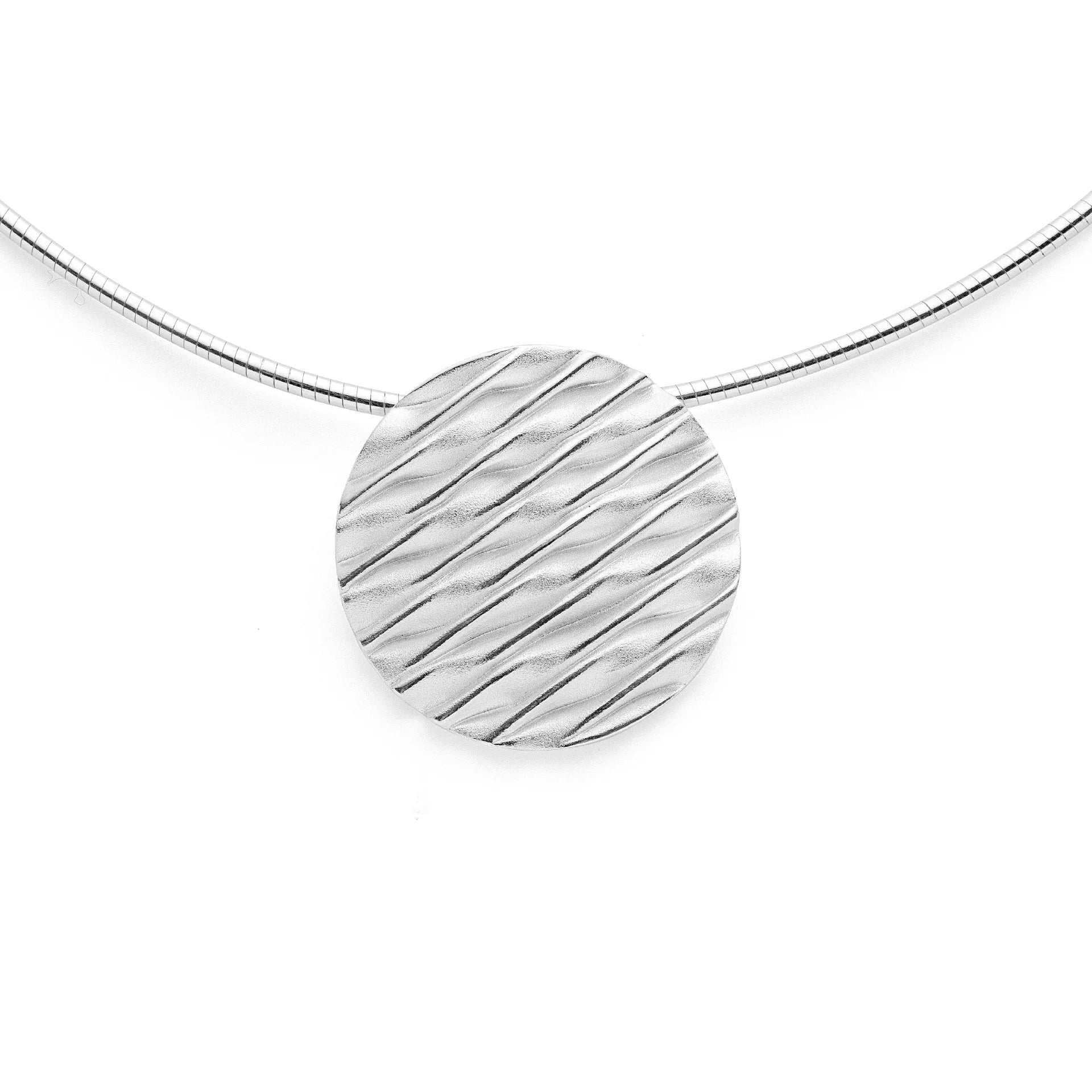 Pendant Silver Wave-The Diamond Setter