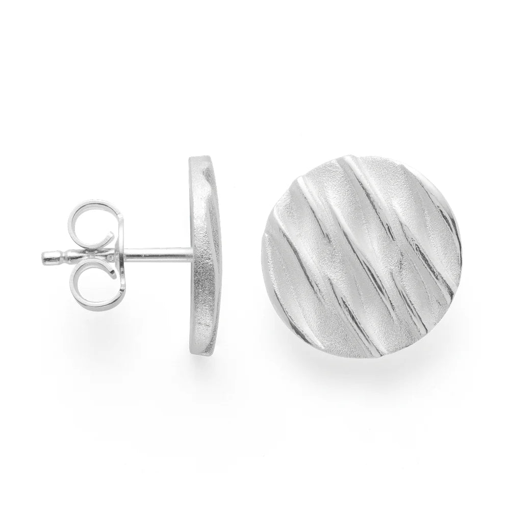 Silver Wave Stud Earring-The Diamond Setter