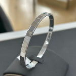 925 Silver 6mm flat square mirror pattern bangle-The Diamond Setter