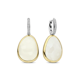 925 Mother of Pearl Pebble Design Drop Earrings-The Diamond Setter