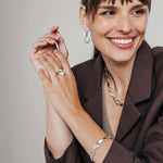 925 Mother of Pearl Pebble Design Drop Earrings-The Diamond Setter