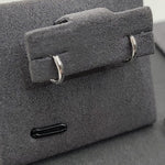 9ct White Gold Hidden Hinge Huggie Earrings-The Diamond Setter