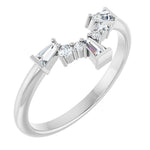 Adara - Round and Tapered Baguette Diamond Contoured Band-The Diamond Setter