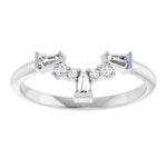 Adara - Round and Tapered Baguette Diamond Contoured Band-The Diamond Setter