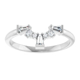 Adara - Round and Tapered Baguette Diamond Contoured Band-The Diamond Setter