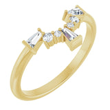 Adara - Round and Tapered Baguette Diamond Contoured Band-The Diamond Setter