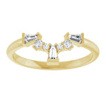 Adara - Round and Tapered Baguette Diamond Contoured Band-The Diamond Setter