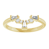 Adara - Round and Tapered Baguette Diamond Contoured Band-The Diamond Setter