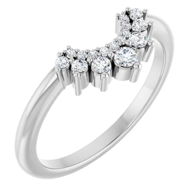 Agena - Round Tapered Diamond Contoured Band-The Diamond Setter
