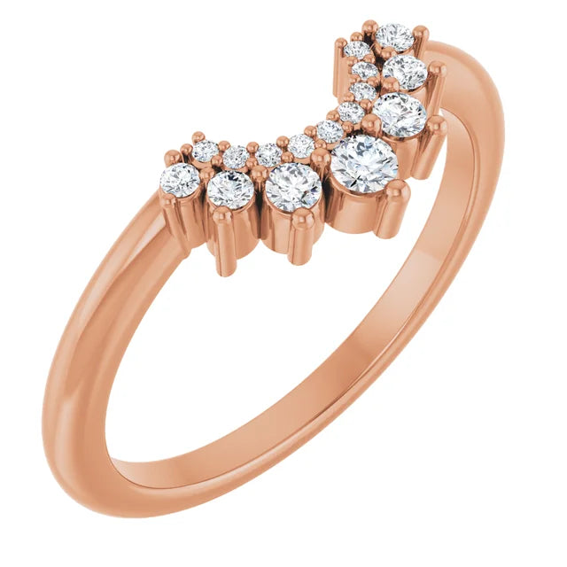 Agena - Round Tapered Diamond Contoured Band-The Diamond Setter