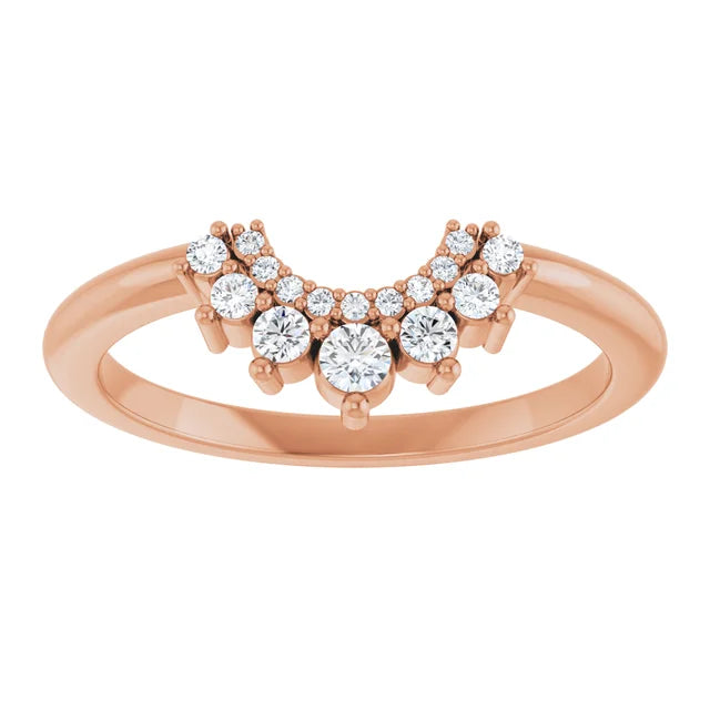 Agena - Round Tapered Diamond Contoured Band-The Diamond Setter