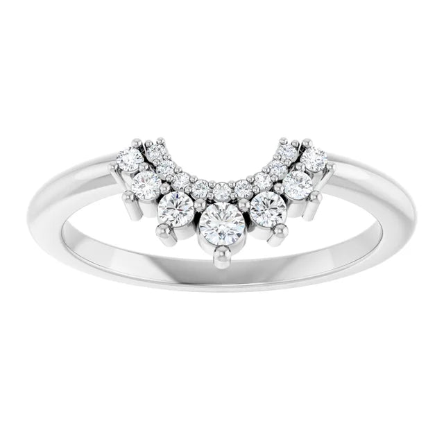Agena - Round Tapered Diamond Contoured Band-The Diamond Setter