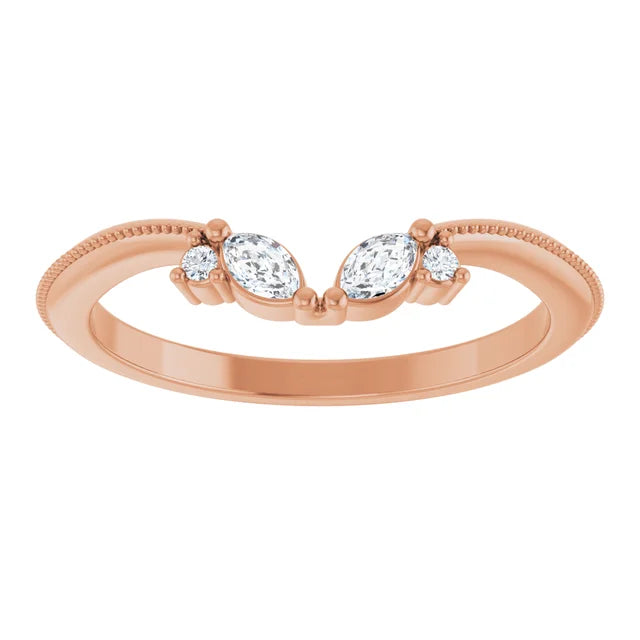 Alhena - Art Deco inspired Contoured Band-The Diamond Setter