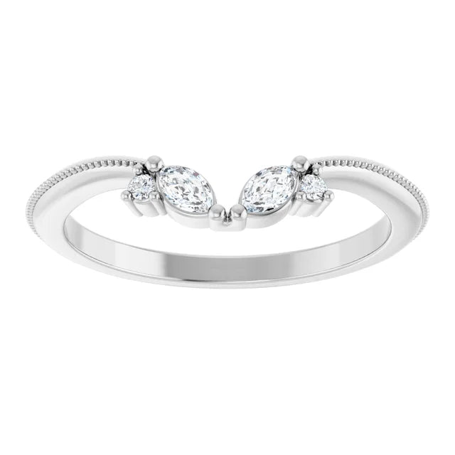 Alhena - Art Deco inspired Contoured Band-The Diamond Setter