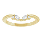 Alhena - Art Deco inspired Contoured Band-The Diamond Setter