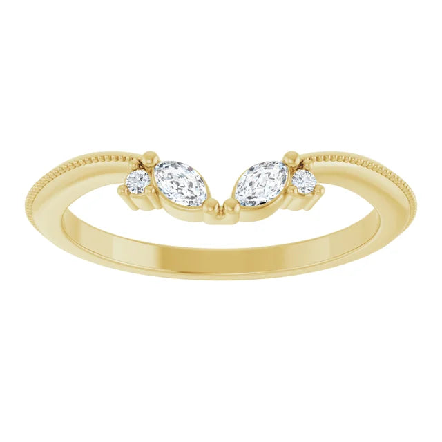 Alhena - Art Deco inspired Contoured Band-The Diamond Setter