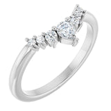 Alniyat - contoured band with pear and round diamonds-The Diamond Setter